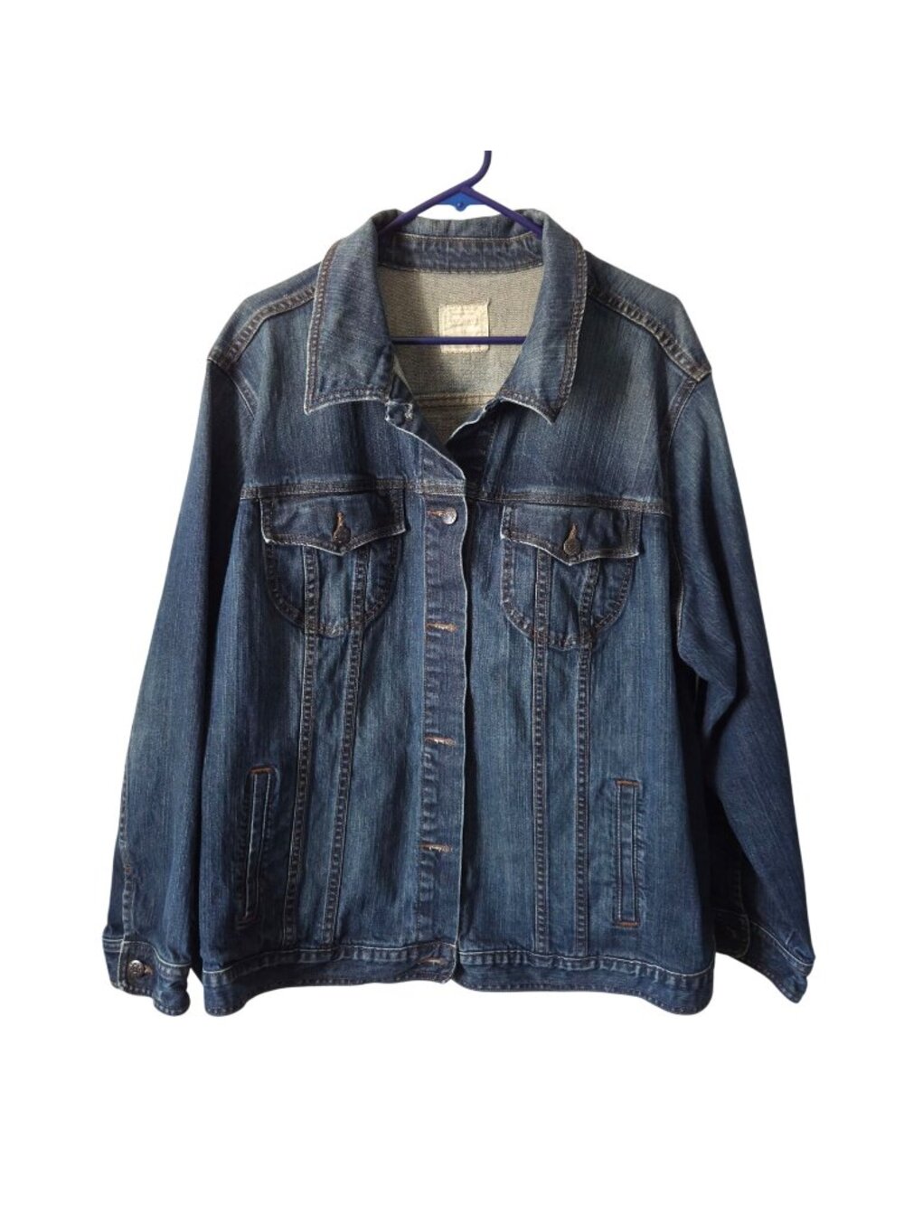 Old Navy Womens Plus Size 4X Classic Denim Jacket With Button Front & Pockets